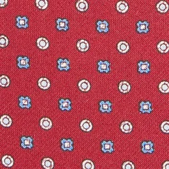 E.Marinella Ascot|CRAVATTA ASCOT IN SETA BORDEAUX Microfantasia fiore