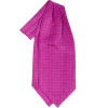 E.Marinella Ascot|CRAVATTA ASCOT IN SETA FUCSIA Microfantasia fiore