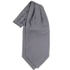 E.Marinella Ascot|CRAVATTA ASCOT IN SETA GRIGIO SCURO Microfantasia fiore