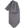 E.Marinella Ascot|CRAVATTA ASCOT IN SETA GRIGIO SCURO Microfantasia fiore