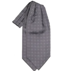 E.Marinella Ascot|CRAVATTA ASCOT IN SETA GRIGIO SCURO Microfantasia fiore