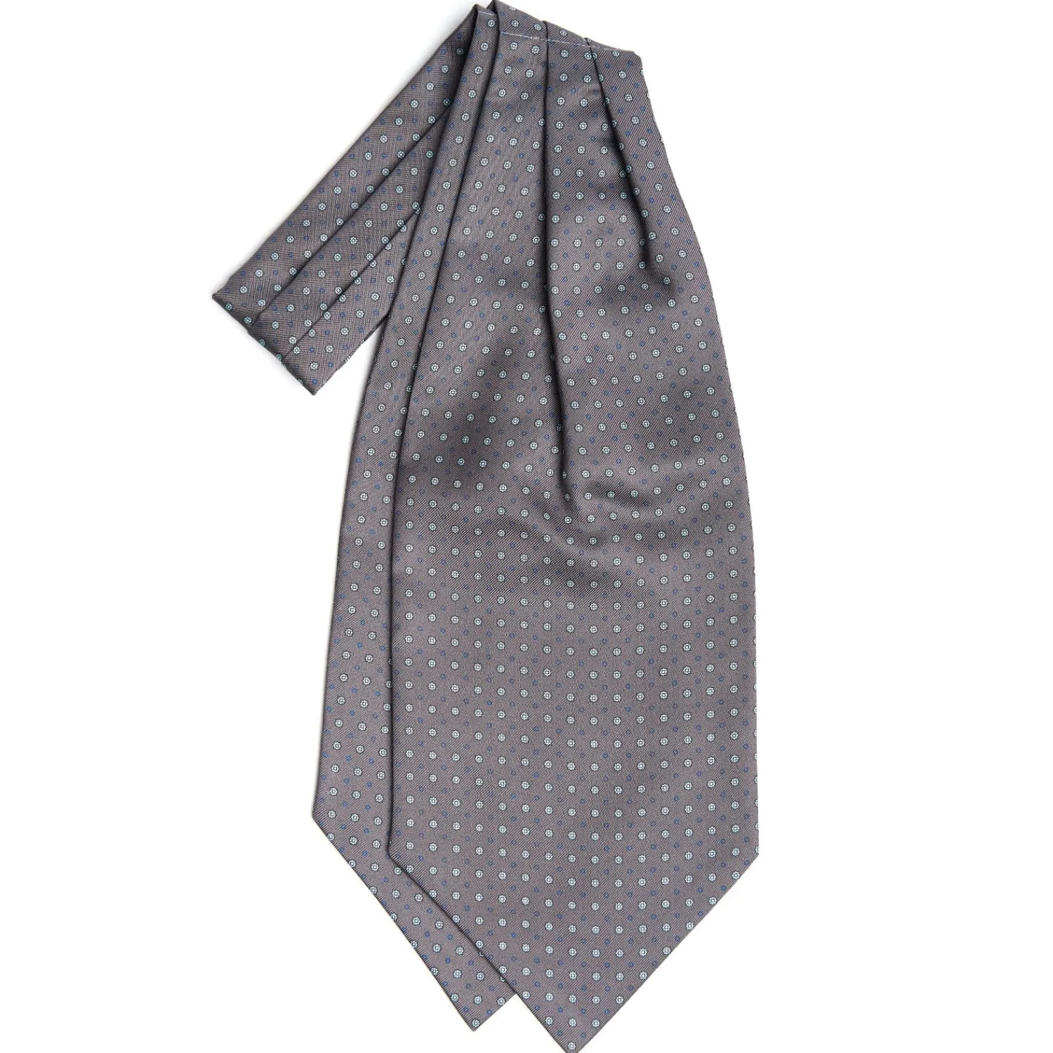 E.Marinella Ascot|CRAVATTA ASCOT IN SETA GRIGIO SCURA Microfantasia fiore