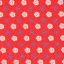 E.Marinella Ascot|CRAVATTA ASCOT IN SETA ROSSA Microfantasia fiore