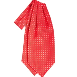 E.Marinella Ascot|CRAVATTA ASCOT IN SETA ROSSO Microfantasia fiore