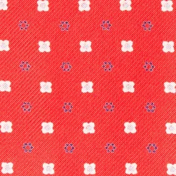 E.Marinella Ascot|CRAVATTA ASCOT IN SETA ROSSO Microfantasia fiore