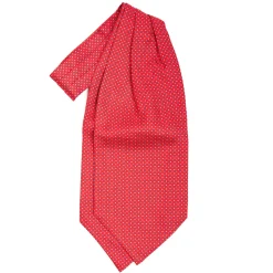 E.Marinella Ascot|CRAVATTA ASCOT IN SETA ROSSO Microfantasia fiore