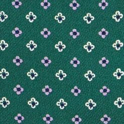 E.Marinella Ascot|CRAVATTA ASCOT IN SETA VERDE SCURO Microfantasia fiore