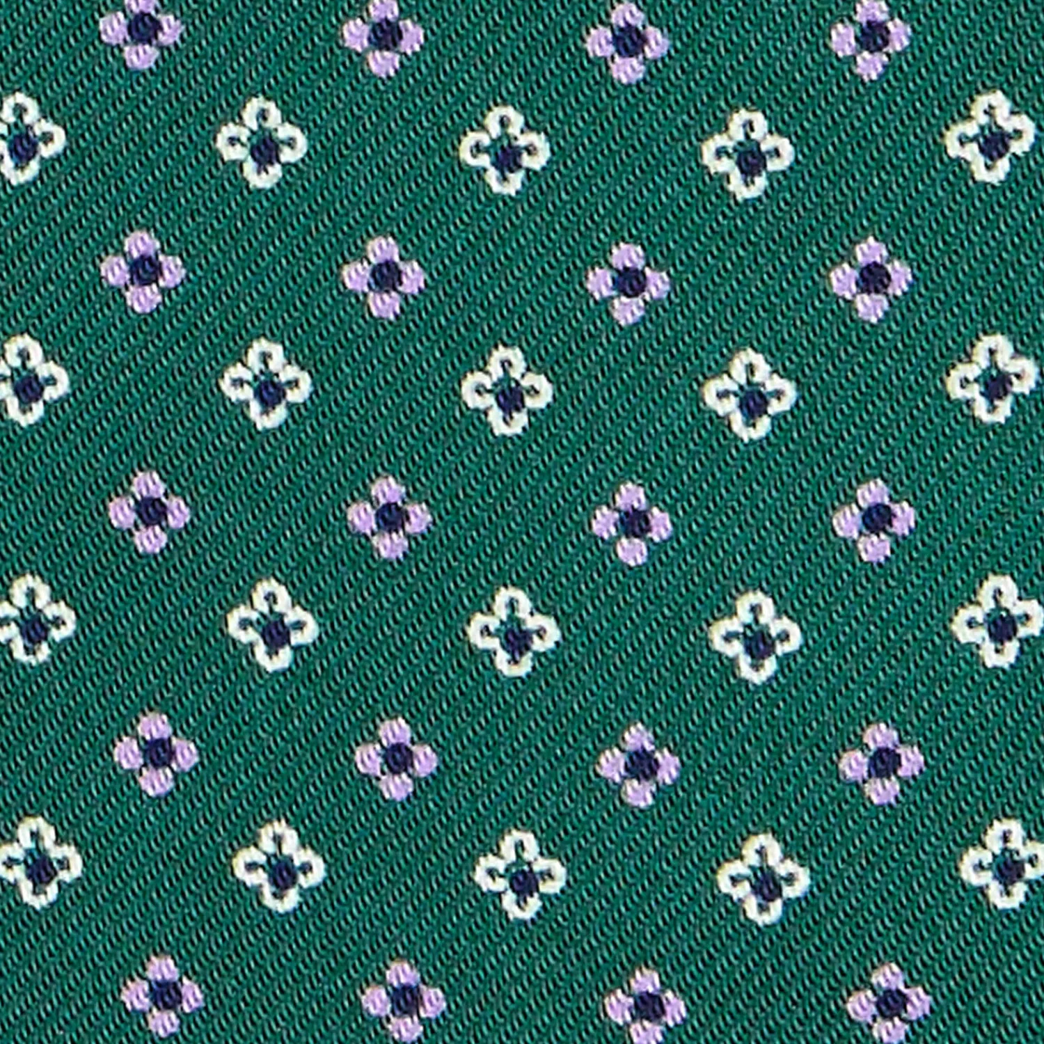 E.Marinella Ascot|CRAVATTA ASCOT IN SETA VERDE SCURO Microfantasia fiore