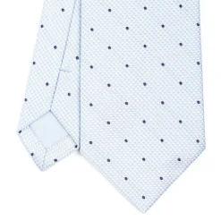 E.Marinella CRAVATTE|Cravatte In Seta Jacquard|CRAVATTA CERIMONIA IN SETA JACQUARD AZZURRA Pois