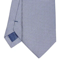 E.Marinella CRAVATTE|Cravatte In Seta Jacquard|CRAVATTA CERIMONIA IN SETA JACQUARD BLU Microfantasia geometrica