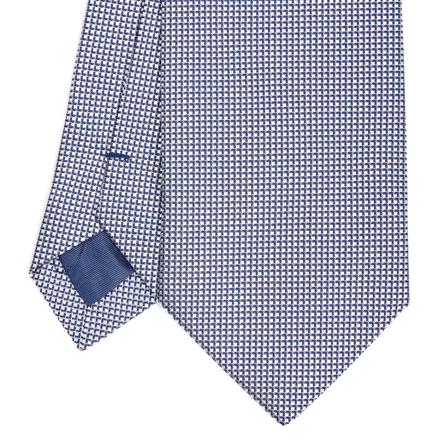 E.Marinella CRAVATTE|Cravatte In Seta Jacquard|CRAVATTA CERIMONIA IN SETA JACQUARD BLU Microfantasia geometrica
