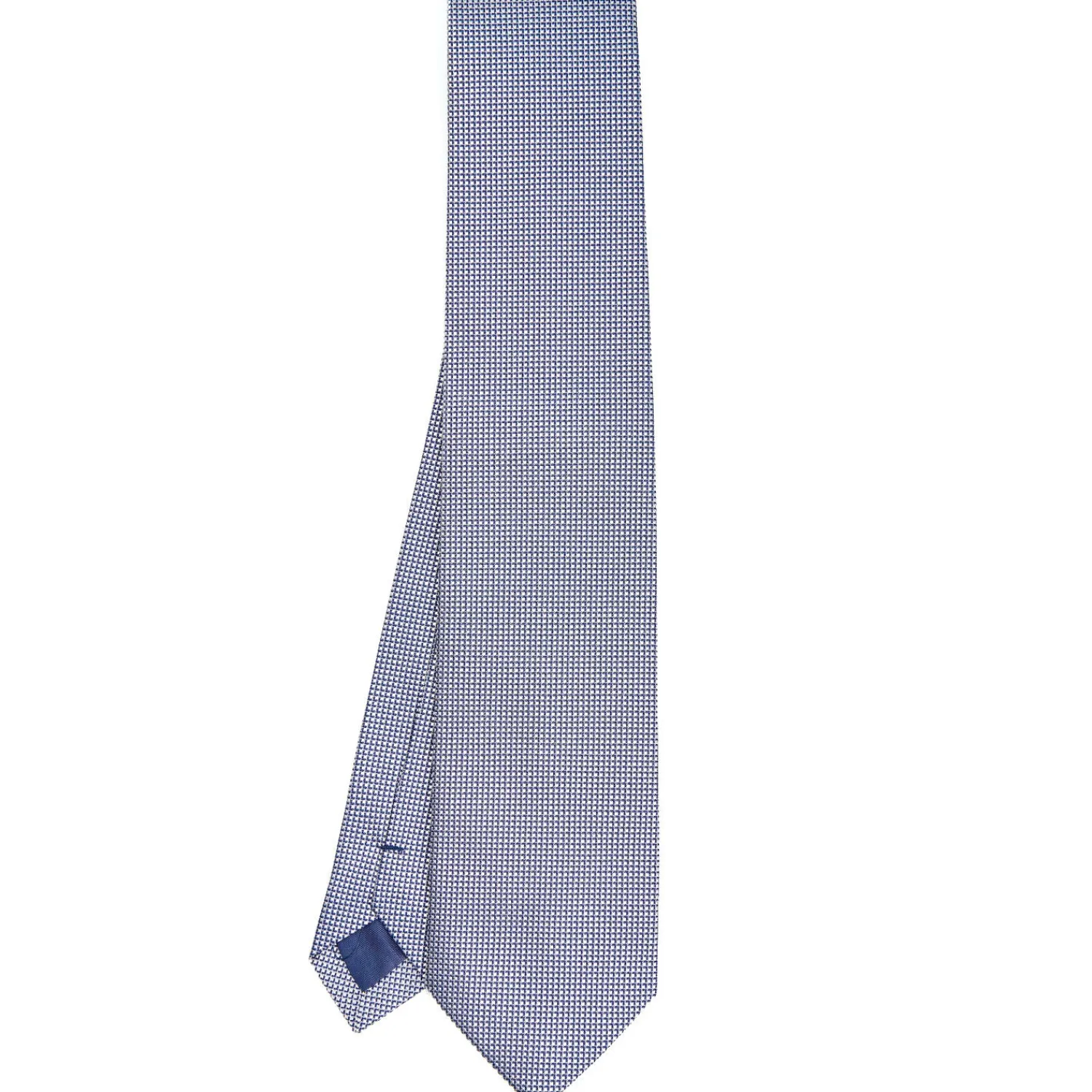 E.Marinella CRAVATTE|Cravatte In Seta Jacquard|CRAVATTA CERIMONIA IN SETA JACQUARD BLU Microfantasia geometrica