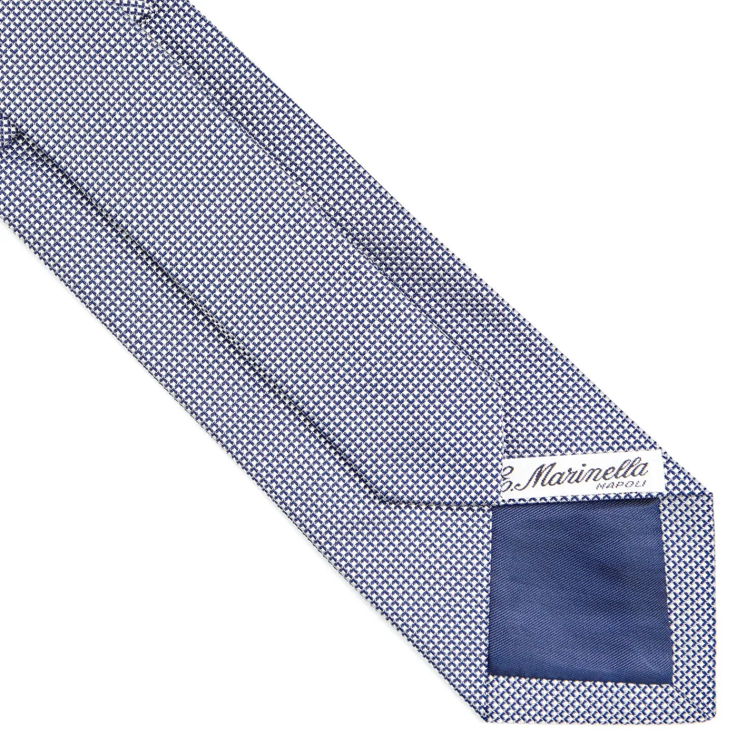 E.Marinella CRAVATTE|Cravatte In Seta Jacquard|CRAVATTA CERIMONIA IN SETA JACQUARD BLU Microfantasia geometrica