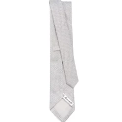 E.Marinella CRAVATTE|Cravatte In Seta Jacquard|CRAVATTA CERIMONIA IN SETA JACQUARD GRIGIO CHIARO Microfantasia geometrica