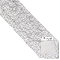 E.Marinella CRAVATTE|Cravatte In Seta Jacquard|CRAVATTA CERIMONIA IN SETA JACQUARD GRIGIO CHIARO Microfantasia geometrica