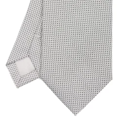 E.Marinella CRAVATTE|Cravatte In Seta Jacquard|CRAVATTA CERIMONIA IN SETA JACQUARD GRIGIO CHIARO Microfantasia geometrica