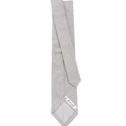 E.Marinella CRAVATTE|Cravatte In Seta Jacquard|CRAVATTA CERIMONIA IN SETA JACQUARD GRIGIO CHIARO Microfantasia geometrica