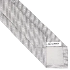 E.Marinella CRAVATTE|Cravatte In Seta Jacquard|CRAVATTA CERIMONIA IN SETA JACQUARD GRIGIO CHIARO Microfantasia geometrica