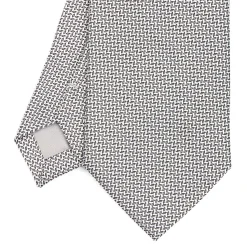 E.Marinella CRAVATTE|Cravatte In Seta Jacquard|CRAVATTA CERIMONIA IN SETA JACQUARD GRIGIO CHIARO Microfantasia geometrica