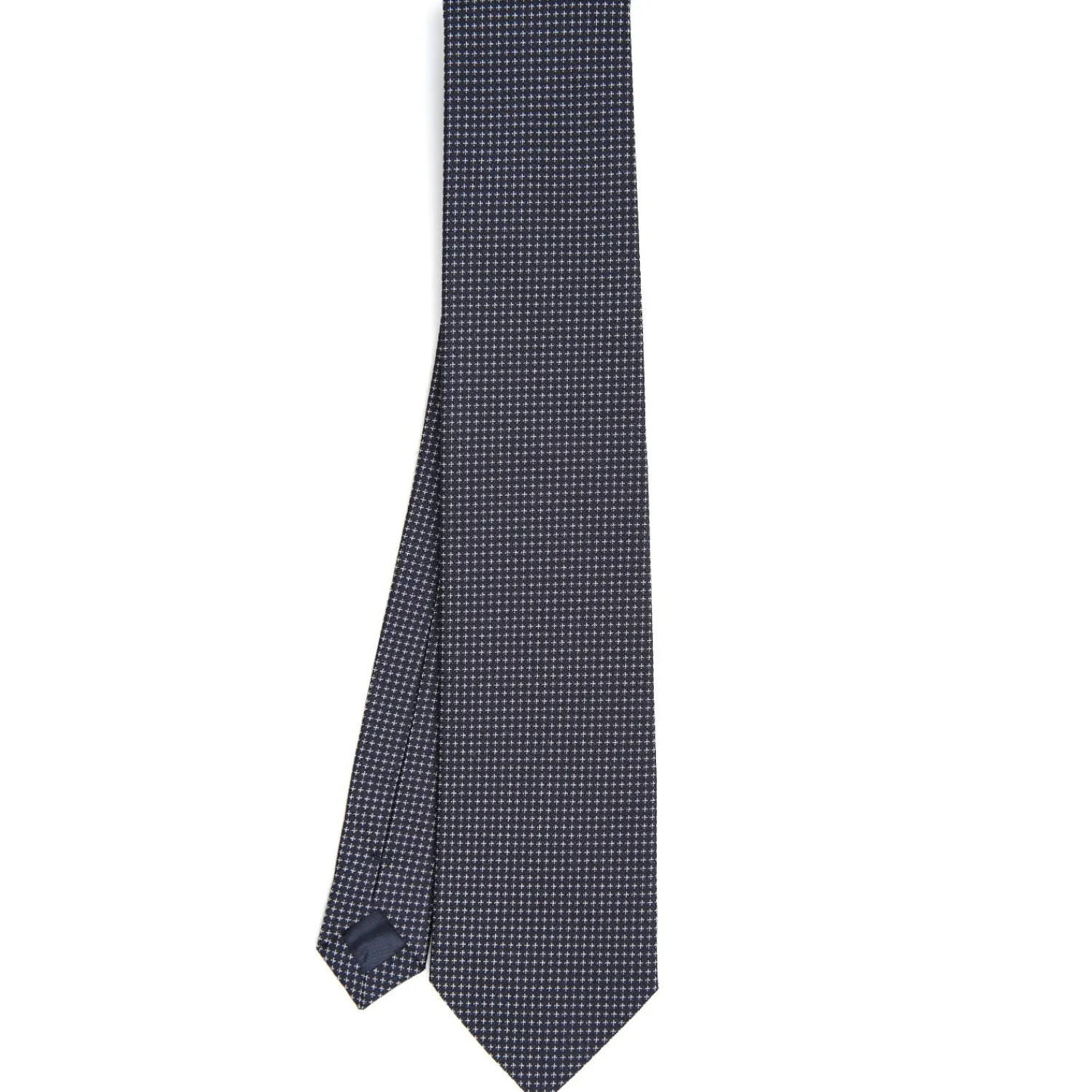 E.Marinella CRAVATTE|Accessori Per Il Padre Degli Sposi|CRAVATTA CERIMONIA IN SETA JACQUARD BLU SCURO Microfanatsia geometrica