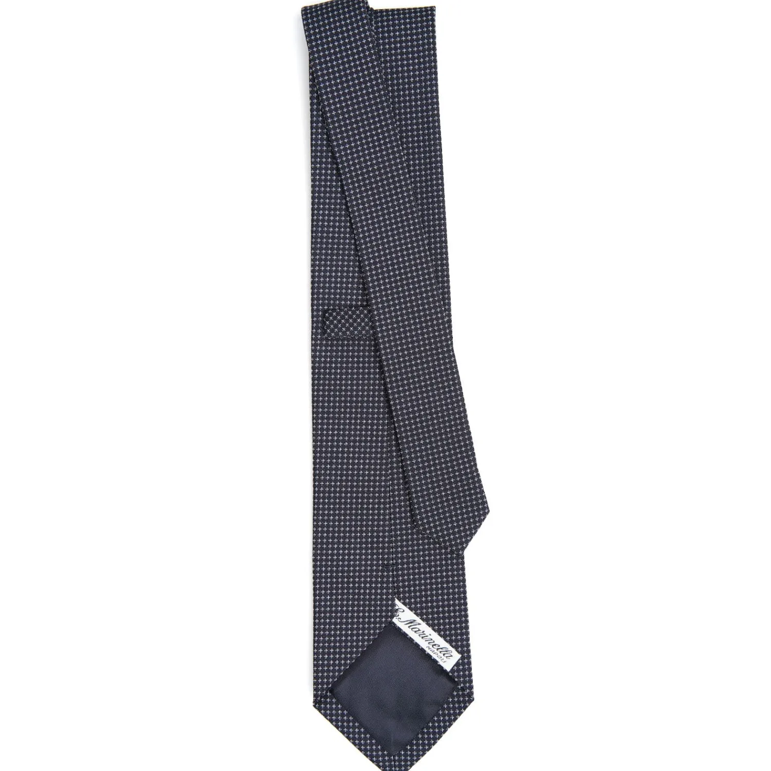 E.Marinella CRAVATTE|Accessori Per Il Padre Degli Sposi|CRAVATTA CERIMONIA IN SETA JACQUARD BLU SCURO Microfanatsia geometrica