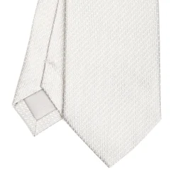 E.Marinella CRAVATTE|Cravatte In Seta Jacquard|CRAVATTA CERIMONIA IN SETA JACQUARD GRIGIO CHIARO Microfantasia geometrica