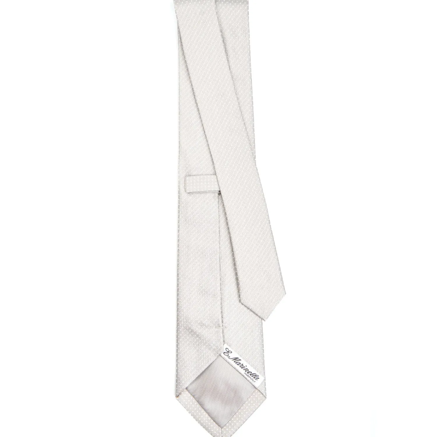 E.Marinella CRAVATTE|Cravatte In Seta Jacquard|CRAVATTA CERIMONIA IN SETA JACQUARD GRIGIO CHIARO Microfantasia geometrica