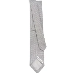 E.Marinella CRAVATTE|Cravatte In Seta Jacquard|CRAVATTA CERIMONIA IN SETA JACQUARD GRIGIO CHIARO Microfantasia geometrica