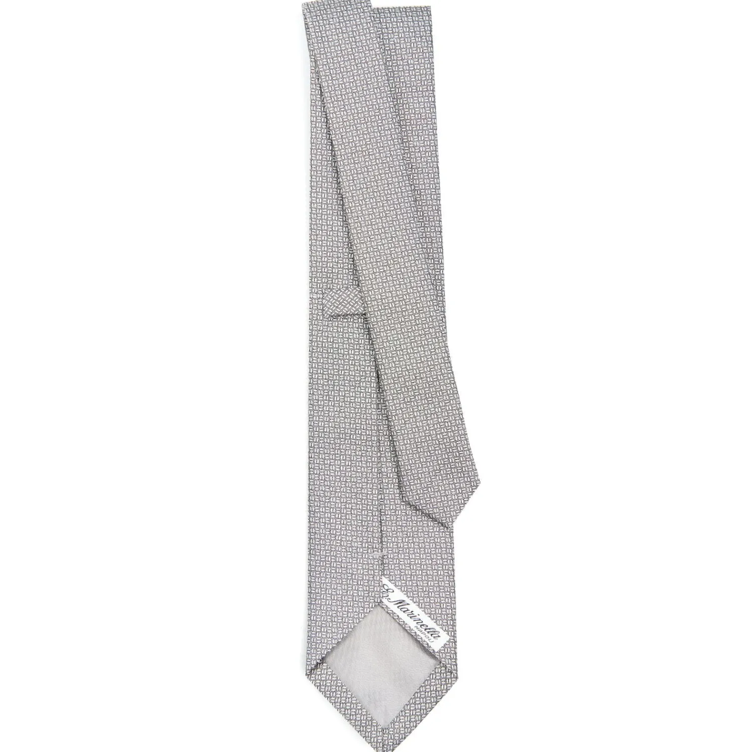 E.Marinella CRAVATTE|Cravatte In Seta Jacquard|CRAVATTA CERIMONIA IN SETA JACQUARD GRIGIO CHIARO Microfantasia geometrica