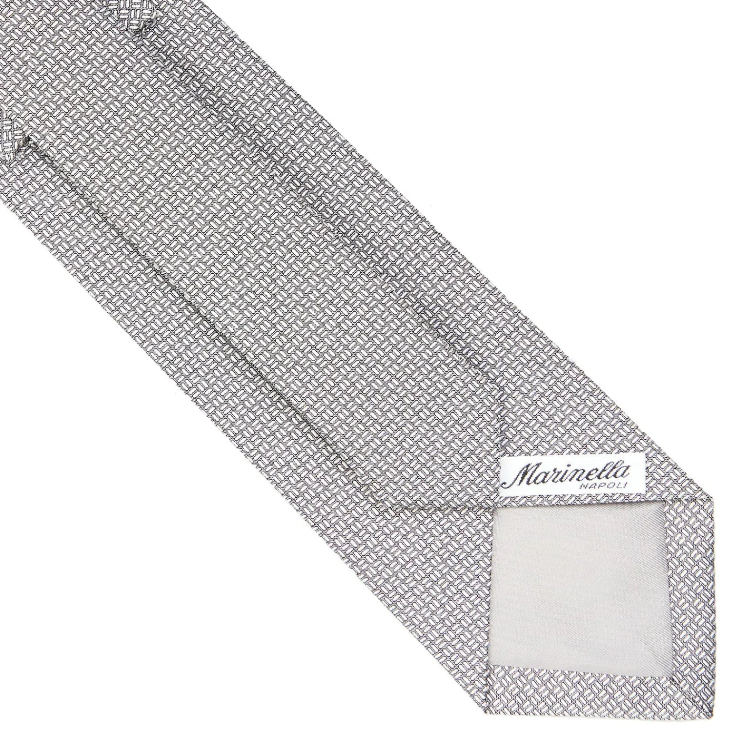 E.Marinella CRAVATTE|Cravatte In Seta Jacquard|CRAVATTA CERIMONIA IN SETA JACQUARD GRIGIO CHIARO Microfantasia geometrica