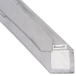 E.Marinella CRAVATTE|CRAVATTA CERIMONIA IN SETA JACQUARD GRIGIO CHIARO Microfantasia geometrica