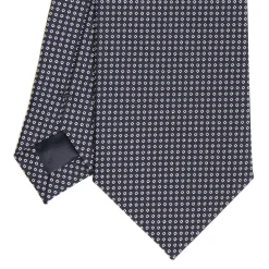 E.Marinella CRAVATTE|CRAVATTA CERIMONIA IN SETA JACQUARD BLU SCURO Microfantasia geometrica
