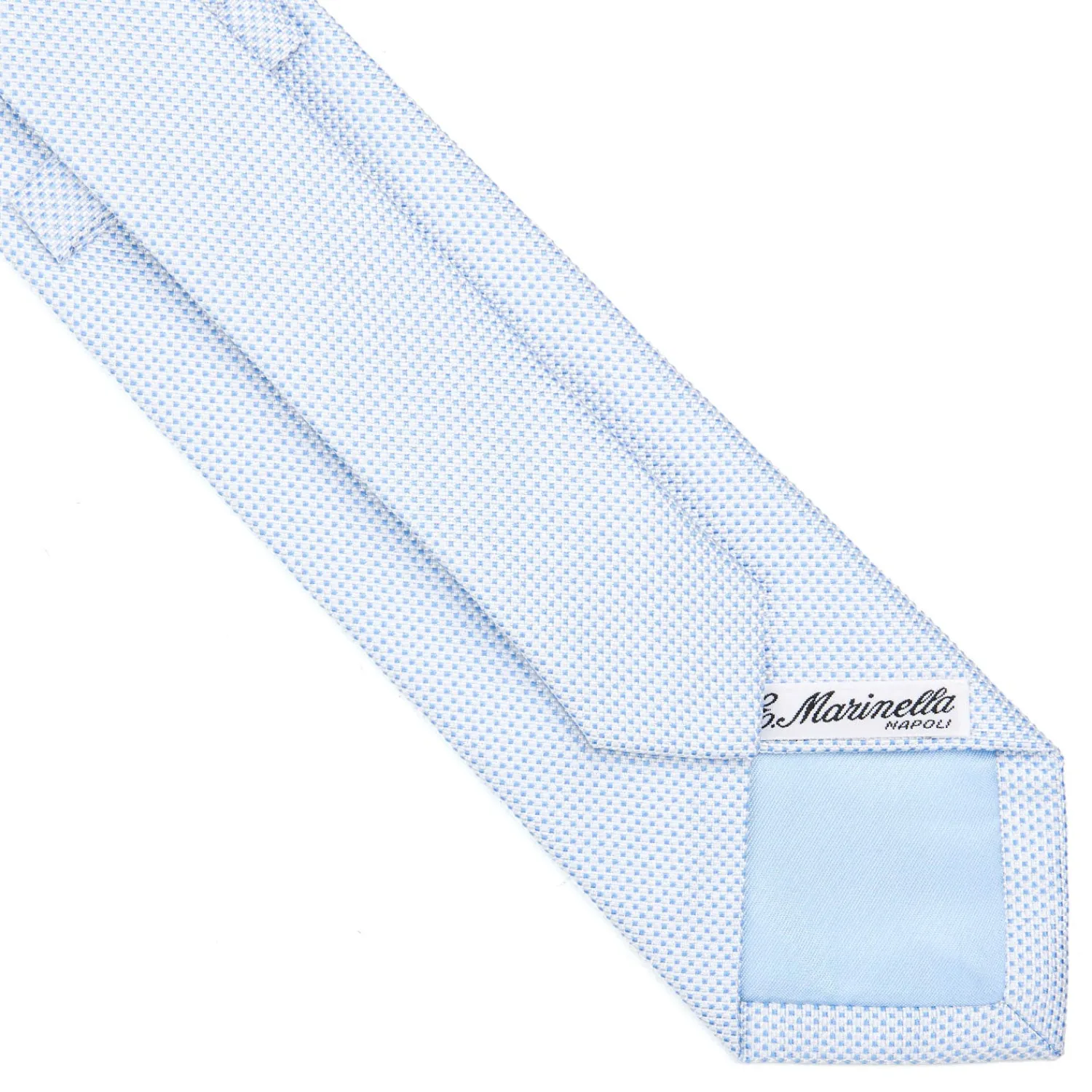 E.Marinella CRAVATTE|Cravatte In Seta Jacquard|CRAVATTA CERIMONIA IN SETA JACQUARD AZZURRA Microfantasia geometrica