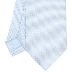 E.Marinella CRAVATTE|Cravatte In Seta Jacquard|CRAVATTA CERIMONIA IN SETA JACQUARD AZZURRA Microfantasia geometrica