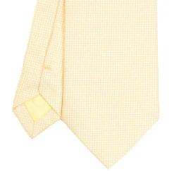 E.Marinella CRAVATTE|Cravatte In Seta Jacquard|CRAVATTA CERIMONIA IN SETA JACQUARD GIALLA Microfantasia geometrica