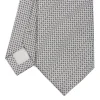 E.Marinella CRAVATTE|Cravatte In Seta Jacquard|CRAVATTA CERIMONIA IN SETA JACQUARD GRIGIO CHIARO Microfantasia geometrica