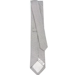 E.Marinella CRAVATTE|Cravatte In Seta Jacquard|CRAVATTA CERIMONIA IN SETA JACQUARD GRIGIO CHIARO Microfantasia geometrica