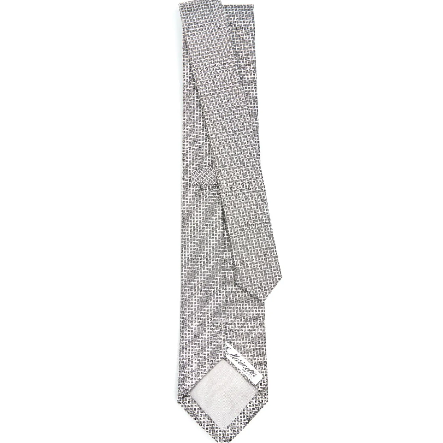 E.Marinella CRAVATTE|Cravatte In Seta Jacquard|CRAVATTA CERIMONIA IN SETA JACQUARD GRIGIO CHIARO Microfantasia geometrica