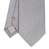 E.Marinella Cravatte In Seta Jacquard|CRAVATTE|CRAVATTA CERIMONIA IN SETA JACQUARD GRIGIO SCURO Microfantasia geometrica