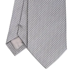 E.Marinella Cravatte In Seta Jacquard|CRAVATTE|CRAVATTA CERIMONIA IN SETA JACQUARD GRIGIO SCURO Microfantasia geometrica
