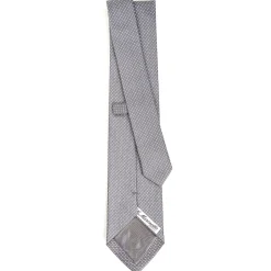 E.Marinella Cravatte In Seta Jacquard|CRAVATTE|CRAVATTA CERIMONIA IN SETA JACQUARD GRIGIO SCURO Microfantasia geometrica