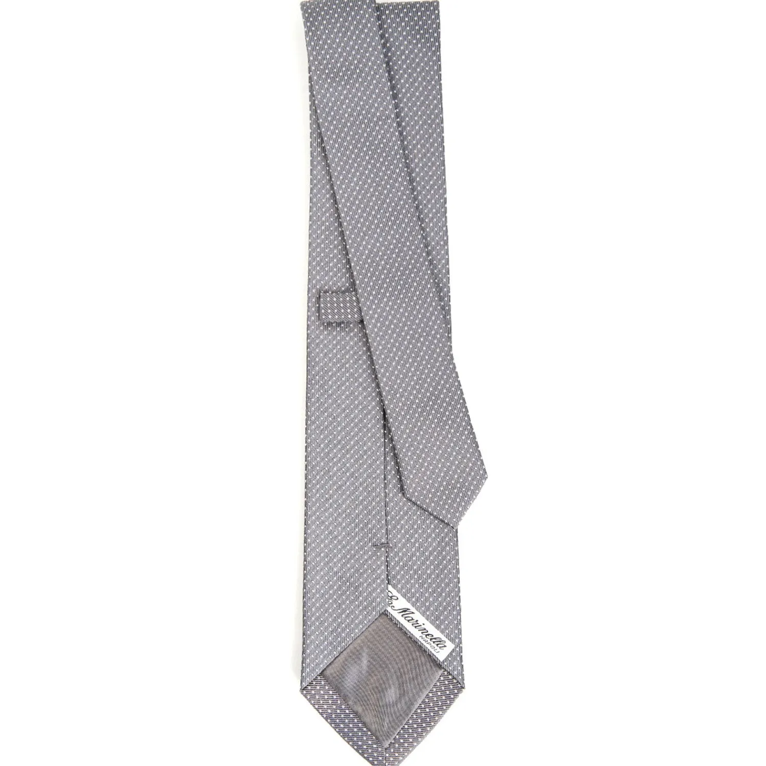 E.Marinella Cravatte In Seta Jacquard|CRAVATTE|CRAVATTA CERIMONIA IN SETA JACQUARD GRIGIO SCURO Microfantasia geometrica
