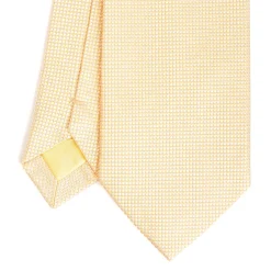 E.Marinella Cravatte In Seta Jacquard|CRAVATTE|CRAVATTA CERIMONIA IN SETA JACQUARD GIALLA Microfantasia geometrica