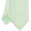 E.Marinella Cravatte In Seta Jacquard|CRAVATTE|CRAVATTA CERIMONIA IN SETA JACQUARD VERDE CHIARO Microfantasia geometrica