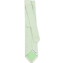 E.Marinella Cravatte In Seta Jacquard|CRAVATTE|CRAVATTA CERIMONIA IN SETA JACQUARD VERDE CHIARO Microfantasia geometrica