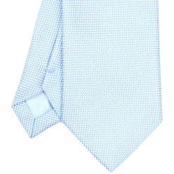 E.Marinella CRAVATTE|Cravatte In Seta Jacquard|CRAVATTA CERIMONIA IN SETA JACQUARD AZZURRA Microfantasia geometrica