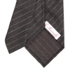 E.Marinella CRAVATTE|CRAVATTA CLASSICA DONNA IN LANA SFODERATA GRIGIO SCURO Rigata