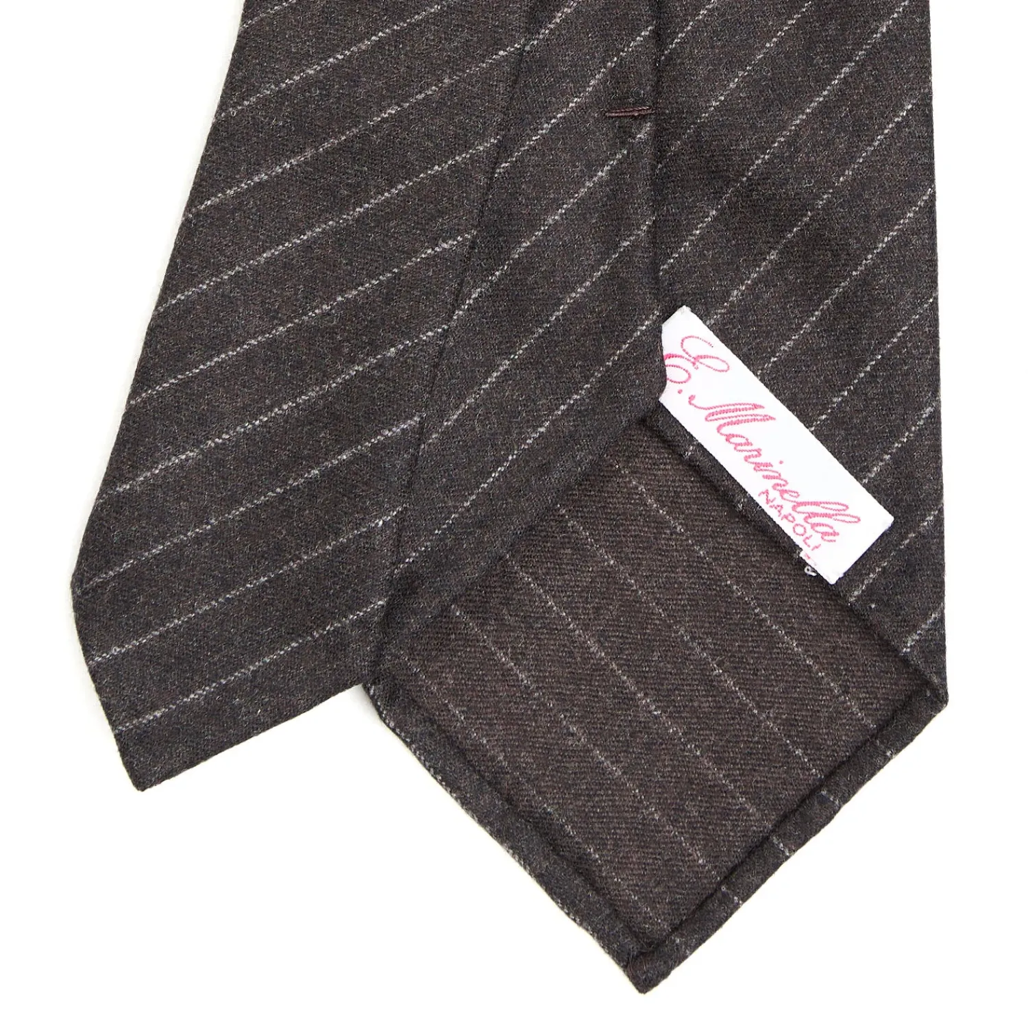 E.Marinella CRAVATTE|CRAVATTA CLASSICA DONNA IN LANA SFODERATA GRIGIO SCURO Rigata
