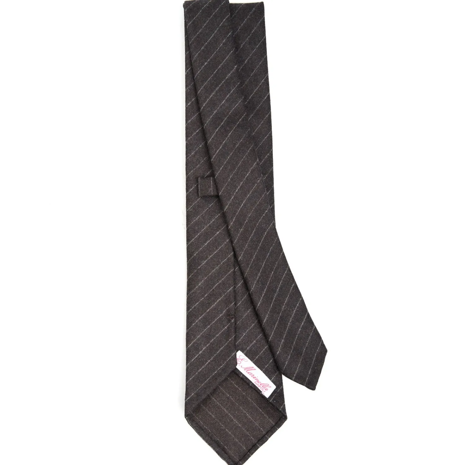 E.Marinella CRAVATTE|CRAVATTA CLASSICA DONNA IN LANA SFODERATA GRIGIO SCURO Rigata