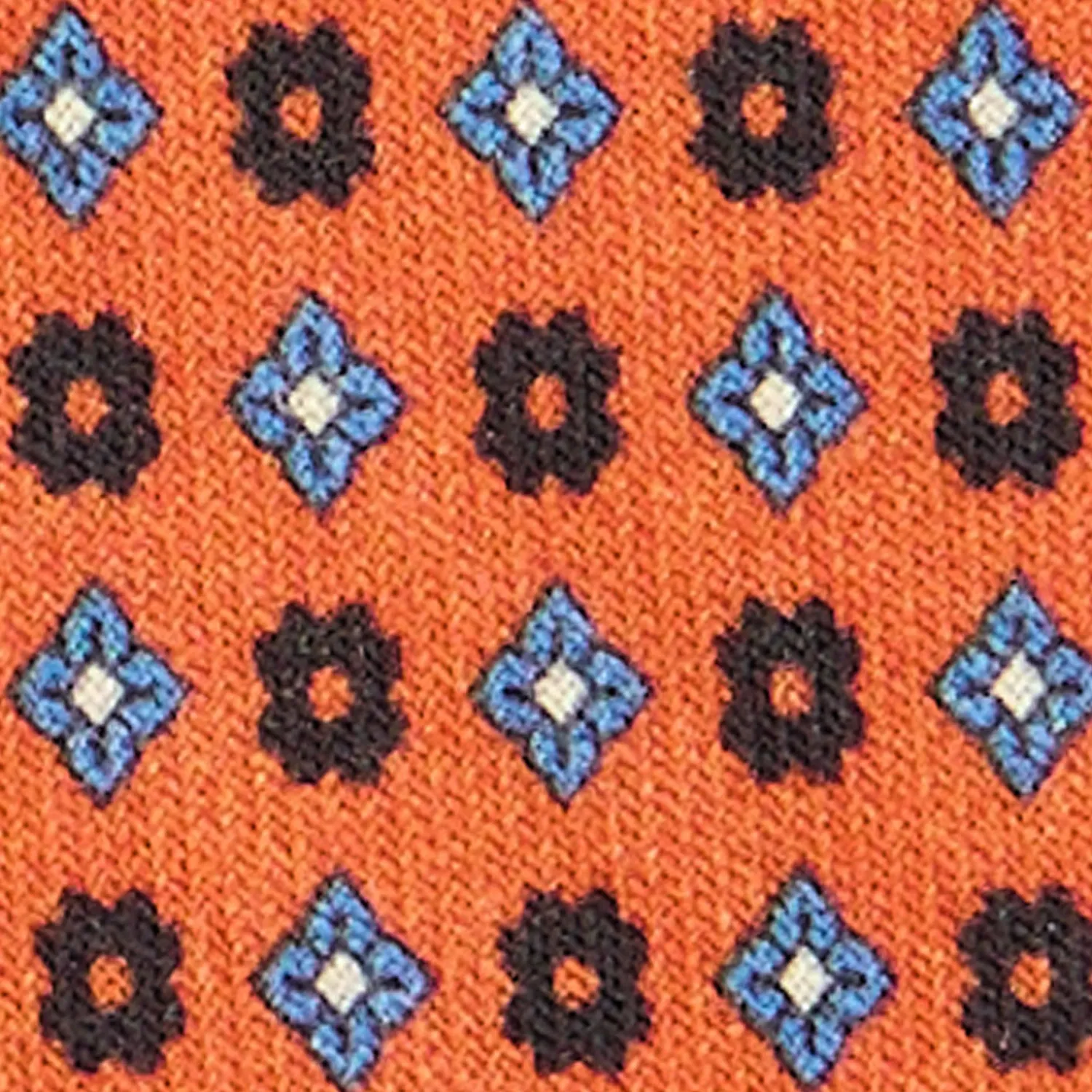 E.Marinella CRAVATTE|Cravatte In Lana E Cashmere|CRAVATTA CLASSICA IN LANA ARANCIONE Microfantasia fiore